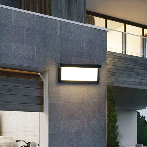 Motion-Sensor Rectangular Outdoor Wall Light