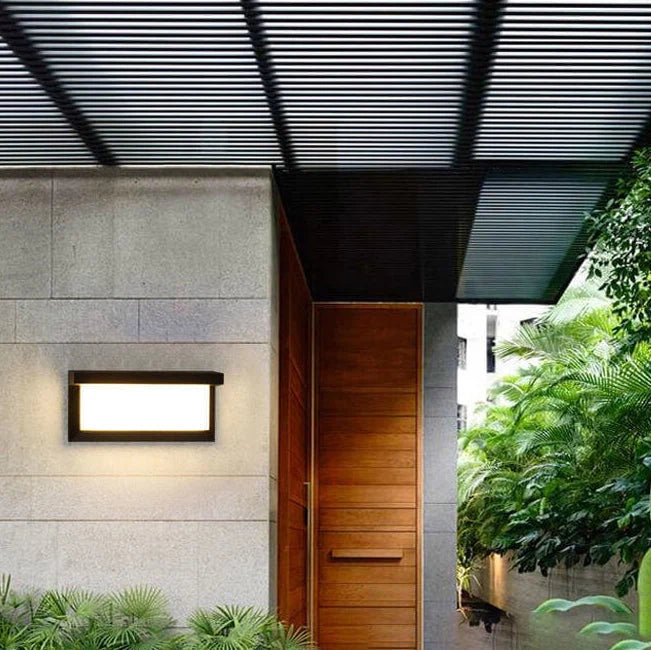 Motion-Sensor Rectangular Outdoor Wall Light