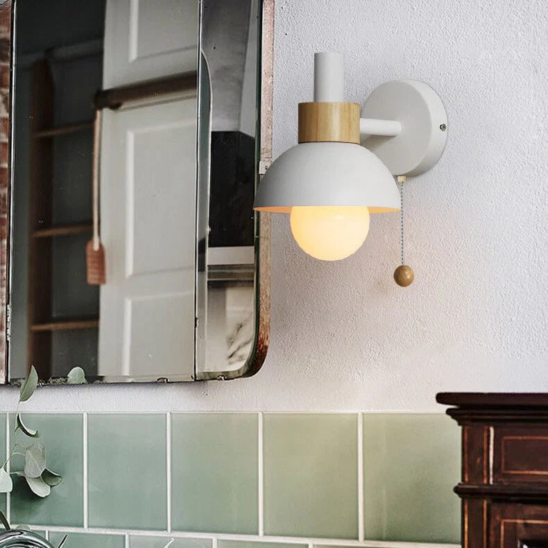 Pull-Chain Colorful Globe Wall Sconce