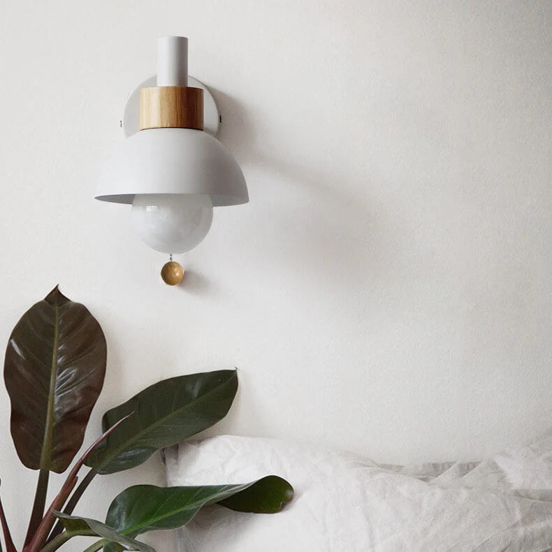 Pull-Chain Colorful Globe Wall Sconce