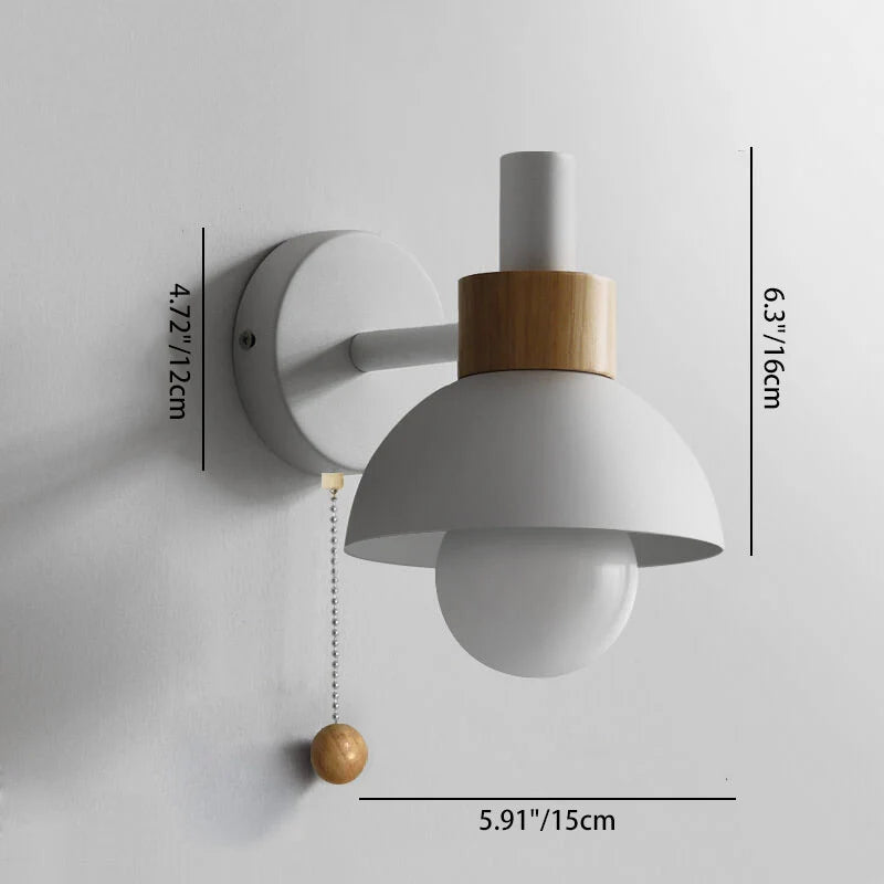 Pull-Chain Colorful Globe Wall Sconce