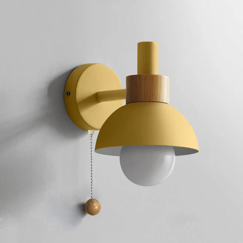 Pull-Chain Colorful Globe Wall Sconce