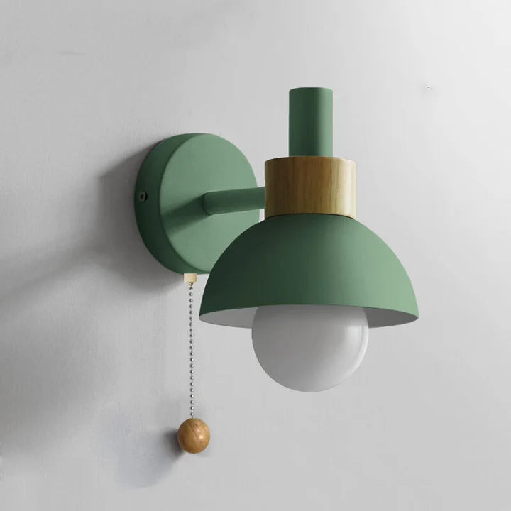 Pull-Chain Colorful Globe Wall Sconce