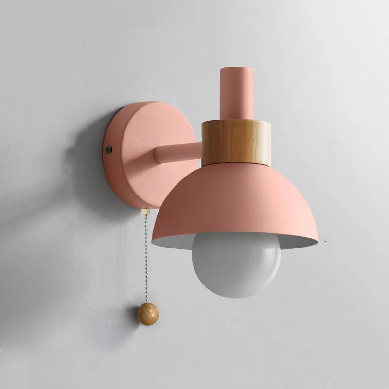 Pull-Chain Colorful Globe Wall Sconce