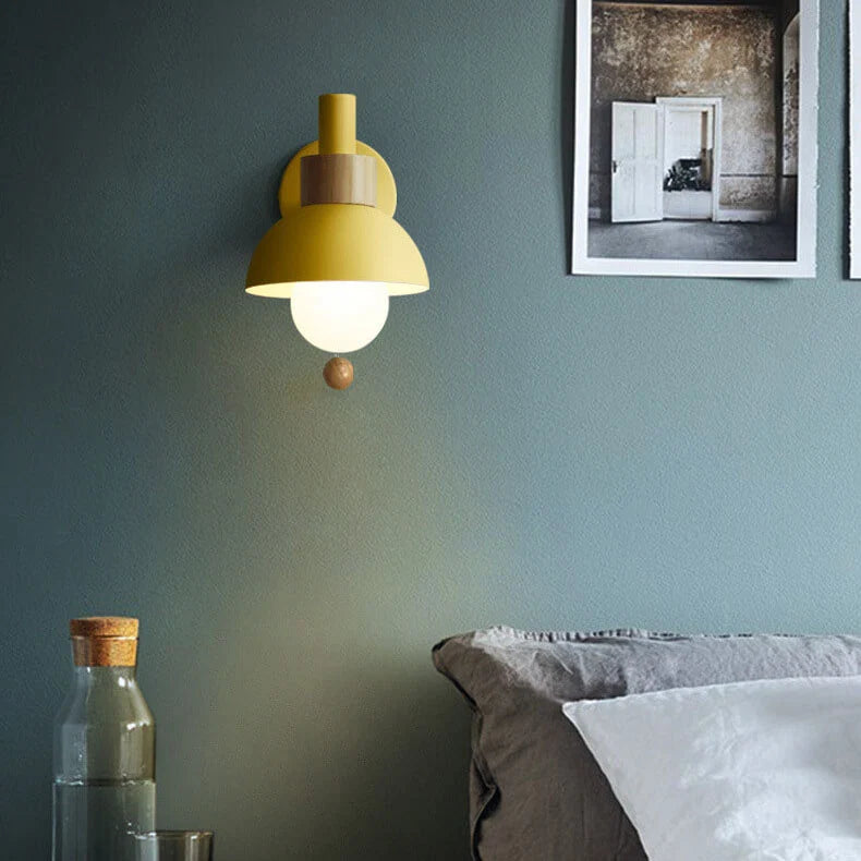 Pull-Chain Colorful Globe Wall Sconce
