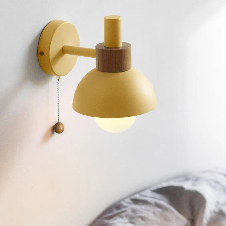 Pull-Chain Colorful Globe Wall Sconce