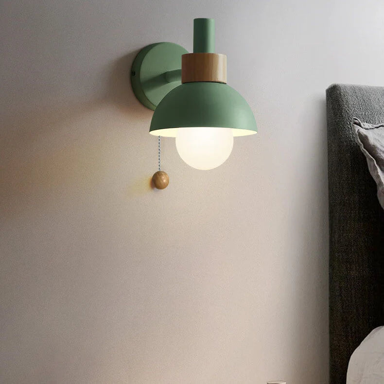 Pull-Chain Colorful Globe Wall Sconce