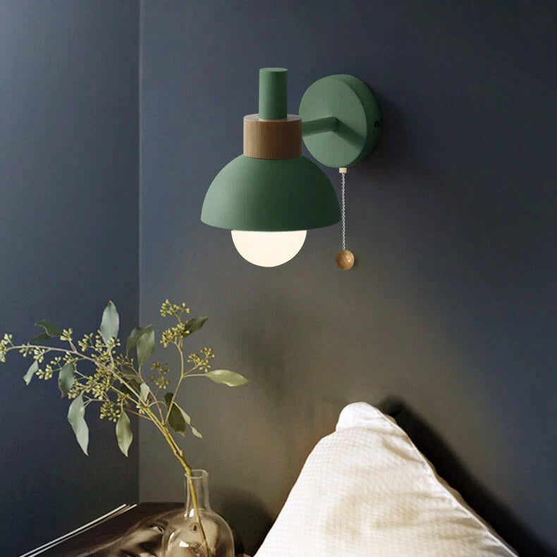 Pull-Chain Colorful Globe Wall Sconce