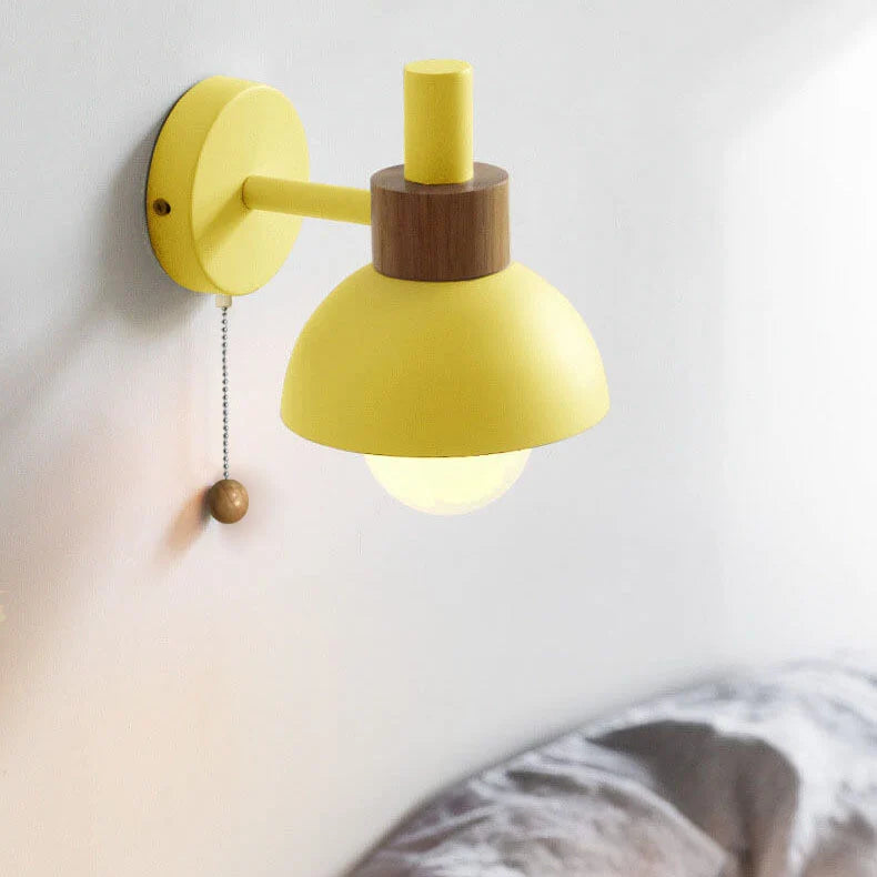 Pull-Chain Colorful Globe Wall Sconce