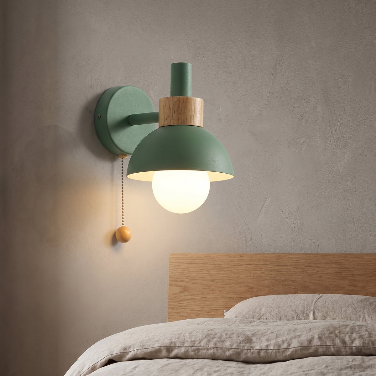 Pull-Chain Colorful Globe Wall Sconce