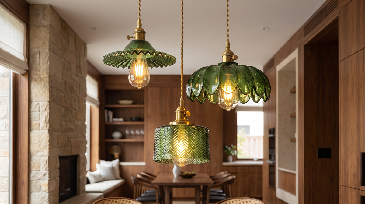 Pendant lighting above a modern room