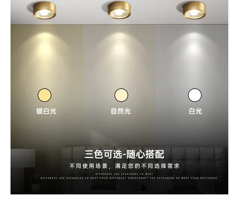 Copper Cylinder Surface-Mount Spotlight