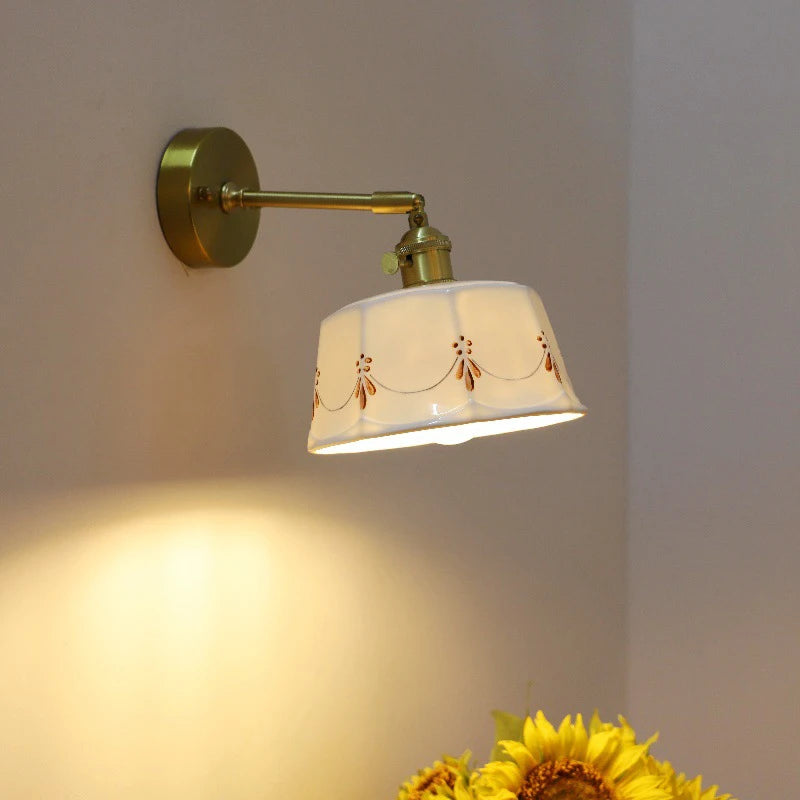 Pull-Chain Ceramic Shade Wall Sconce