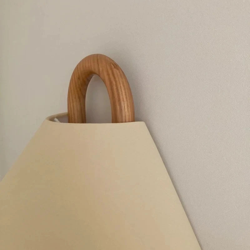 Wood Ring & Fabric Wall Sconce