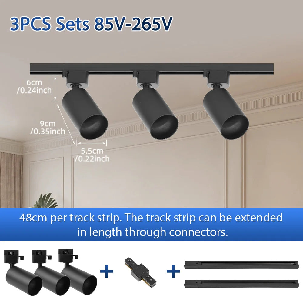 Modern Adjustable Track Tubular Spotlight System LED Flush Mount Lighting