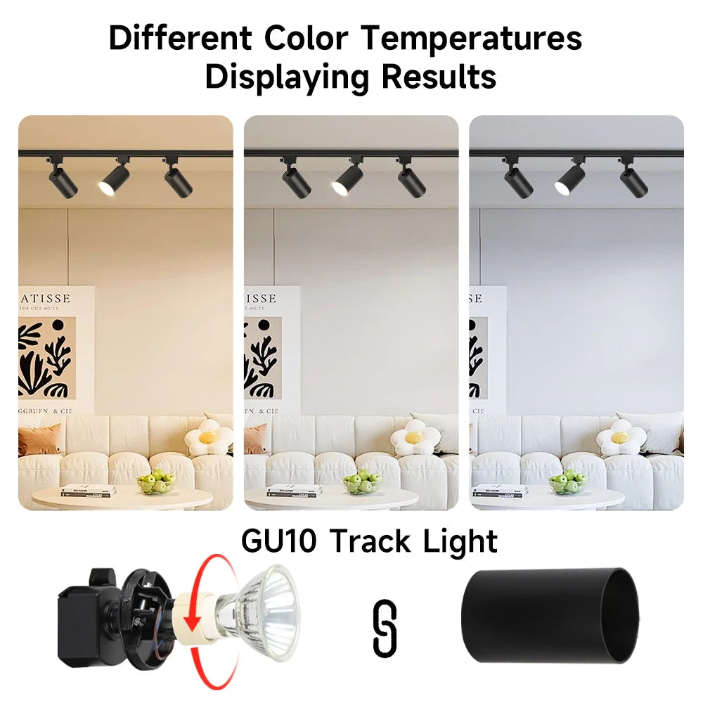 Modern Adjustable Track Tubular Spotlight System LED Flush Mount Lighting