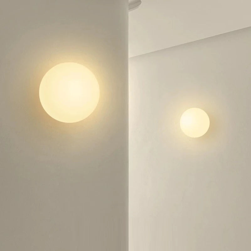 Opal Glass Globe Wall Sconce
