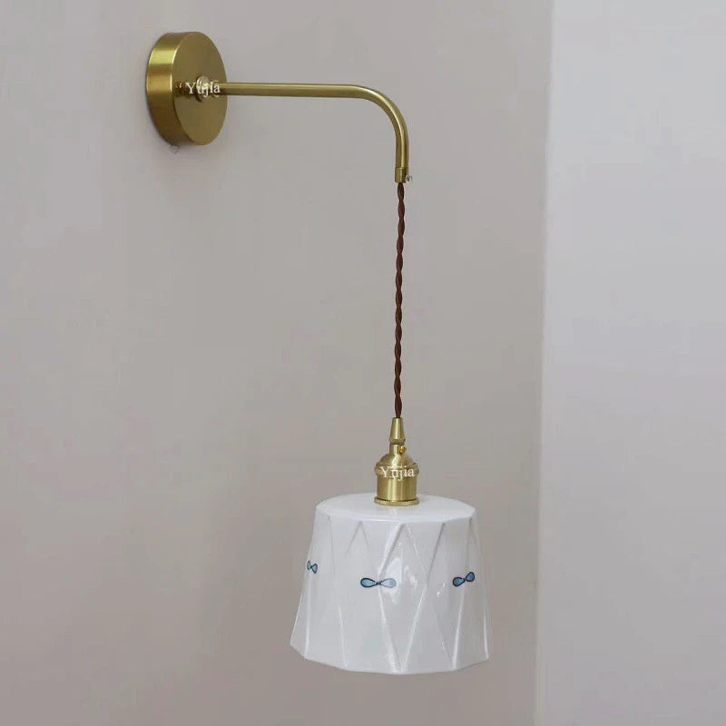 Pull-Chain Ceramic Shade Wall Sconce