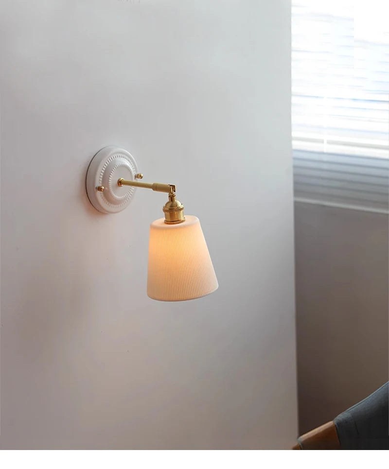 Vintage Ceramic Shade Wall Sconce