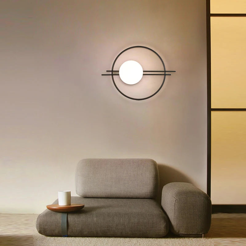 Glass Globe Geometric Wall Sconce