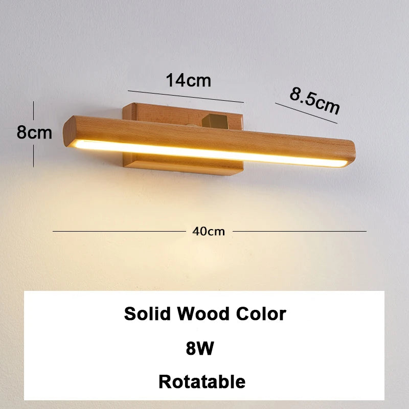 Rotatable Wood Linear LED Wall Sconce