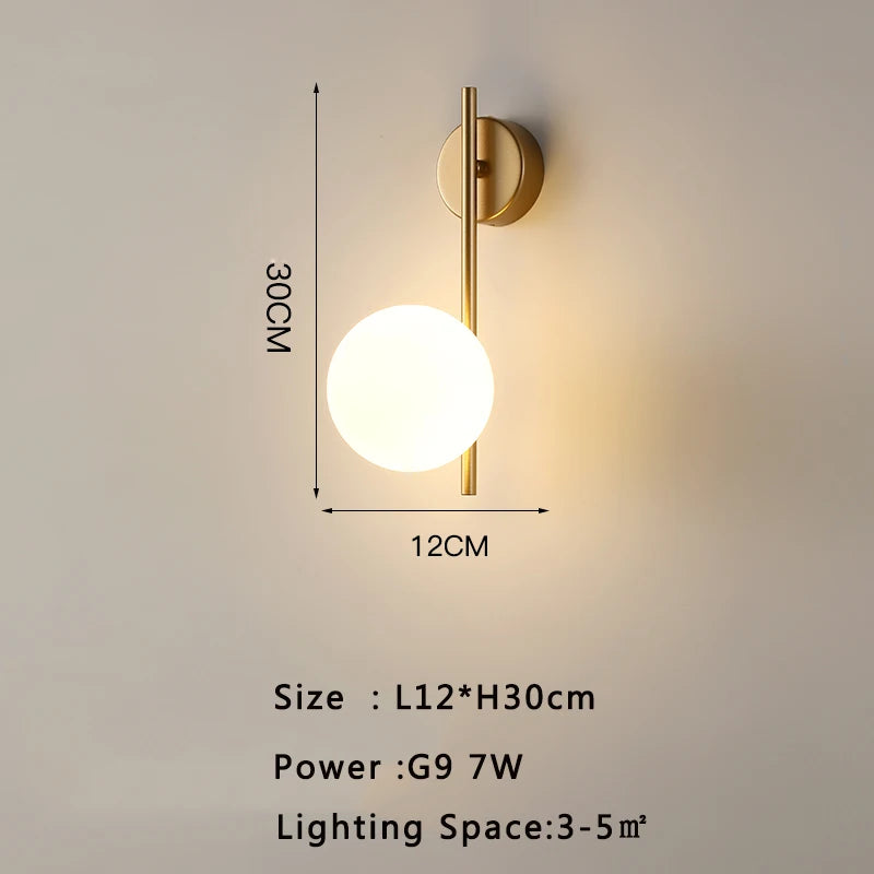 Glass Globe Geometric Wall Sconce