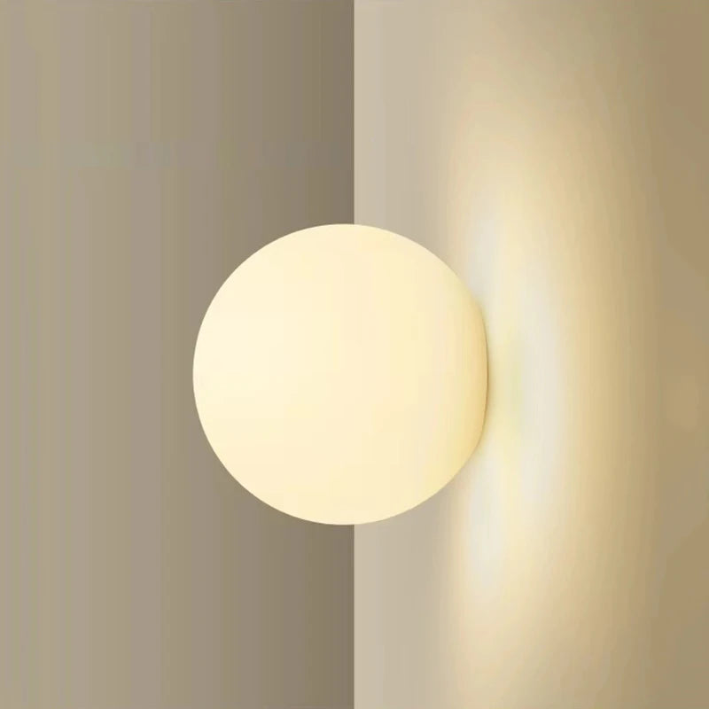 Opal Glass Globe Wall Sconce