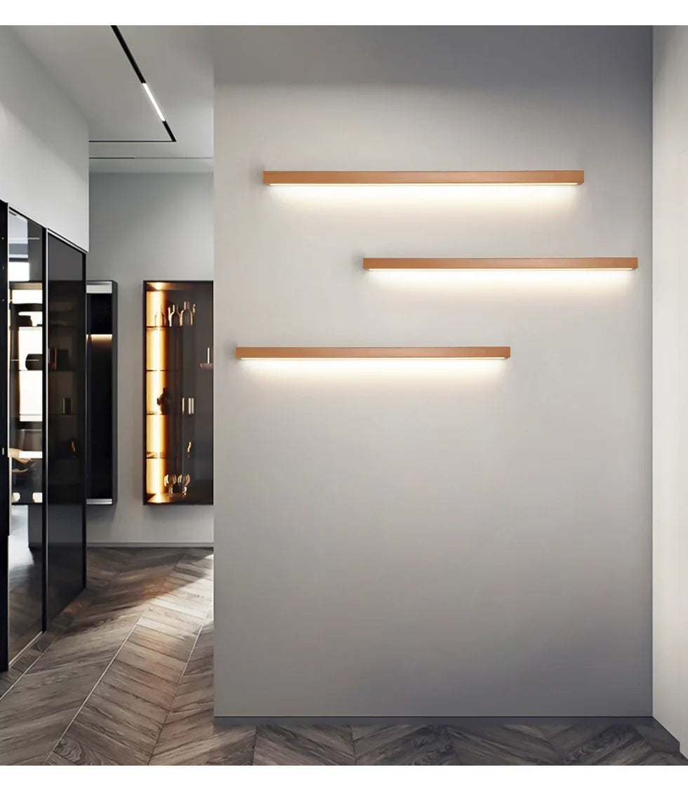 Solid Wood Strip LED Wall Sconce