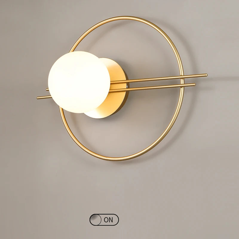 Glass Globe Geometric Wall Sconce