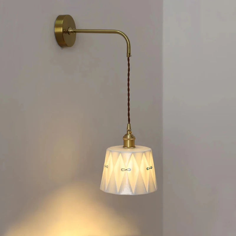 Pull-Chain Ceramic Shade Wall Sconce