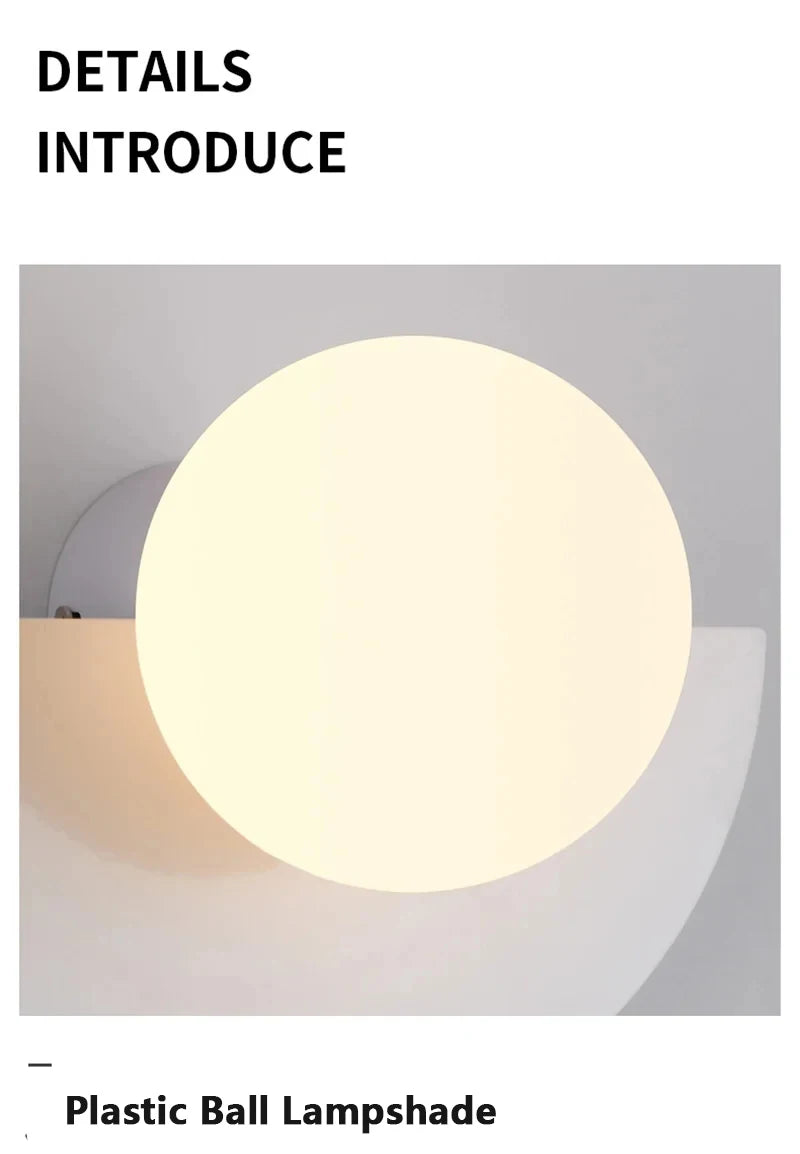 White plastic ball lampshade on a gray background with text 'Plastic Ball Lampshade'.