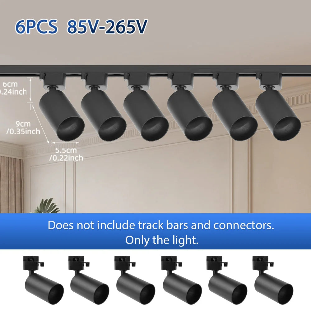 Modern Adjustable Track Tubular Spotlight System LED Flush Mount Lighting