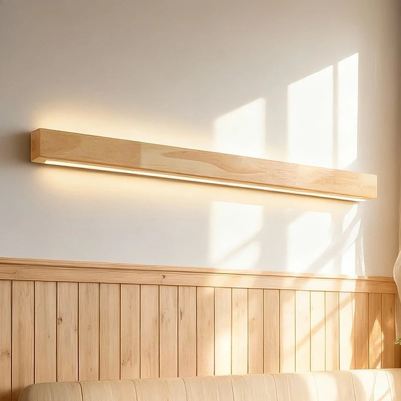 Solid Wood Strip LED Wall Sconce