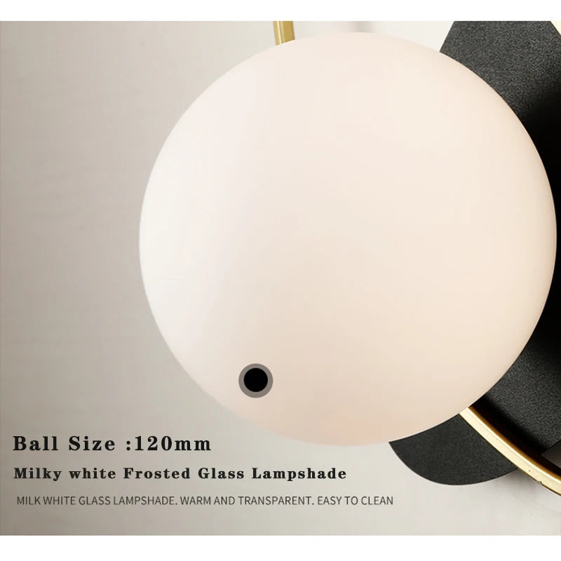 Glass Globe Geometric Wall Sconce