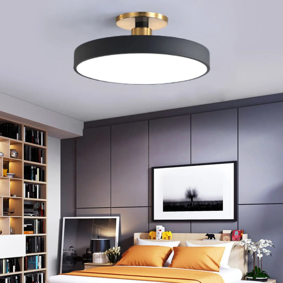 Layered Ring LED Semi-Flush Ceiling Light