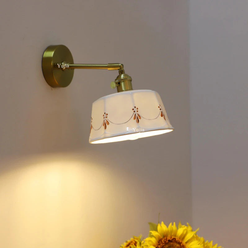 Pull-Chain Ceramic Shade Wall Sconce