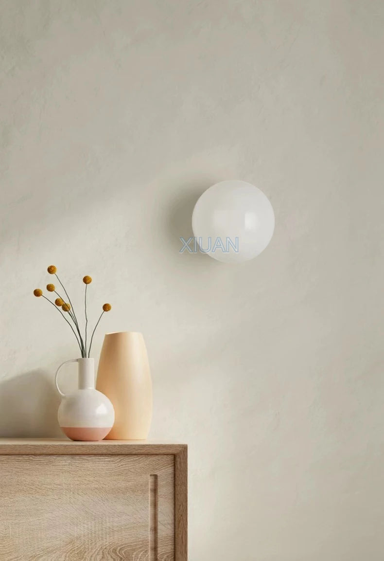 Opal Glass Globe Wall Sconce