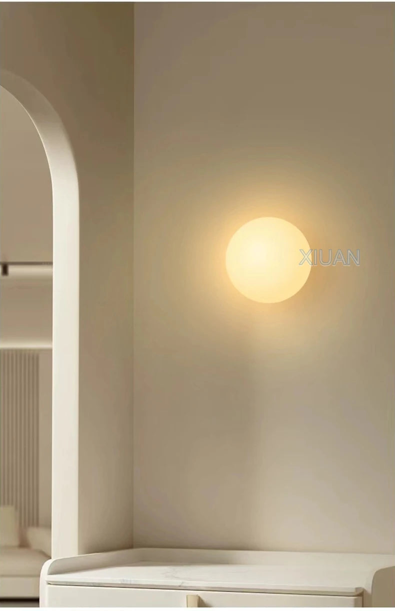 Opal Glass Globe Wall Sconce