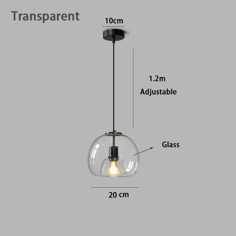 Smoke Gray Glass Dome Pendant