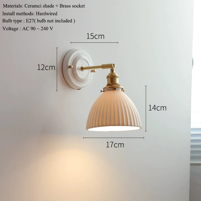 Vintage Ceramic Shade Wall Sconce