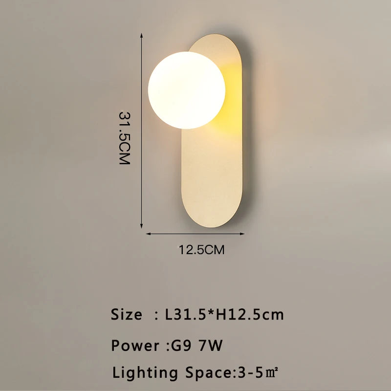 Glass Globe Geometric Wall Sconce