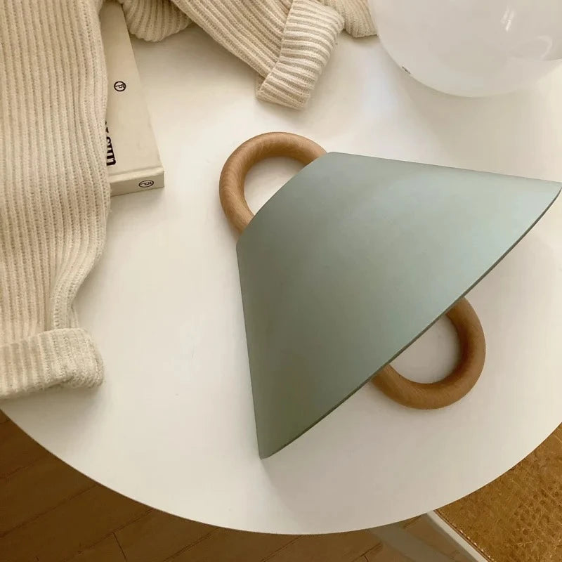 Wood Ring & Fabric Wall Sconce
