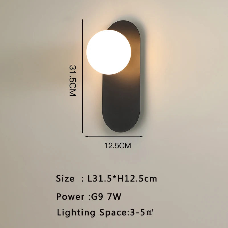 Glass Globe Geometric Wall Sconce