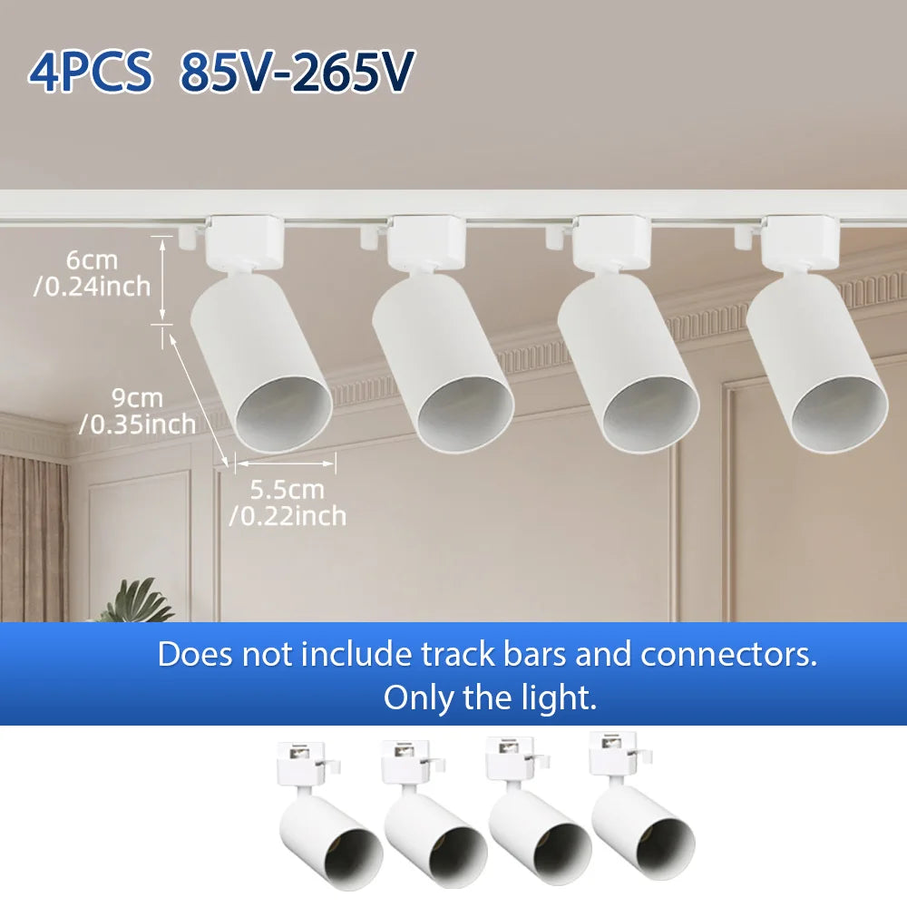 Modern Adjustable Track Tubular Spotlight System LED Flush Mount Lighting