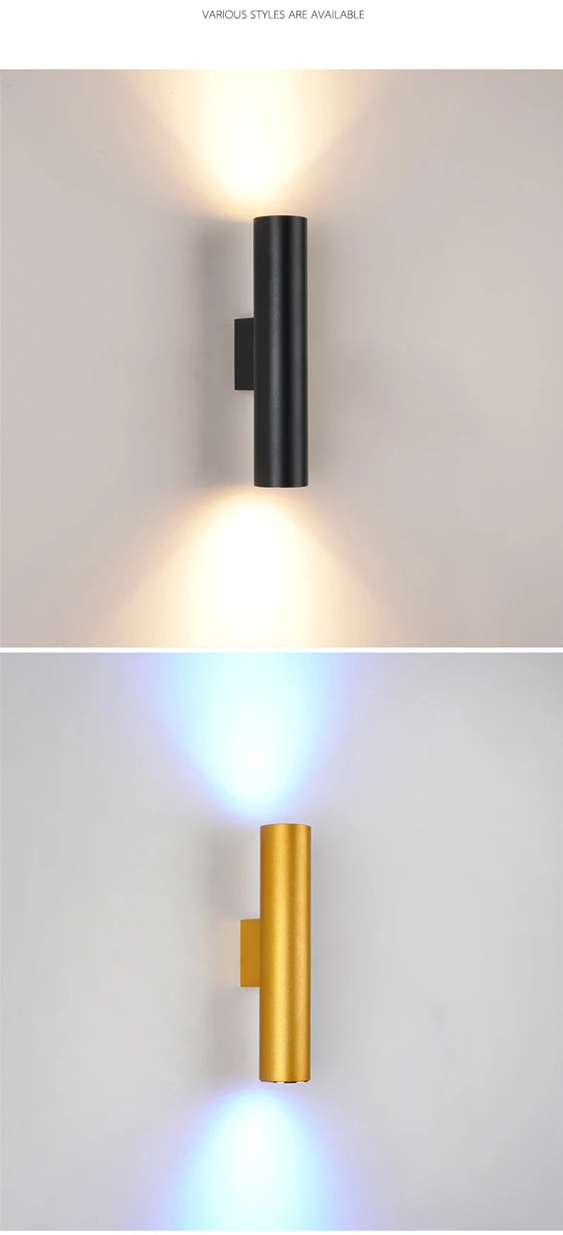 Cylindrical Up & Down LED Wall Light