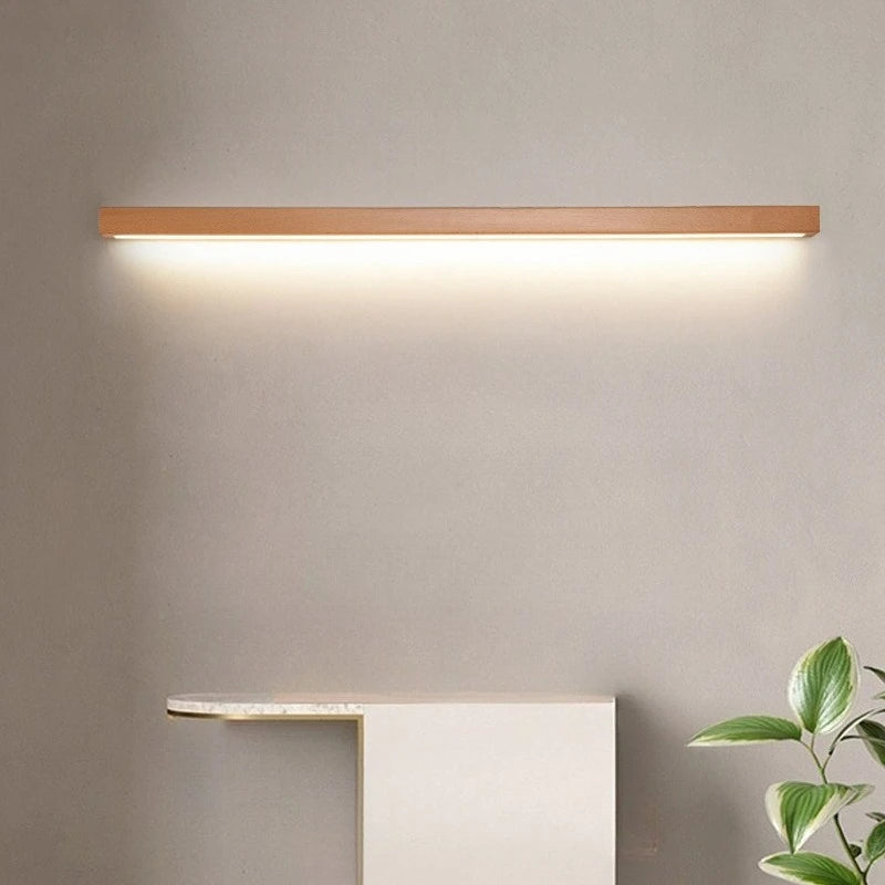 Solid Wood Strip LED Wall Sconce