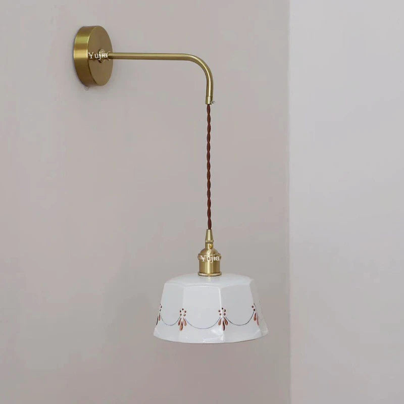 Pull-Chain Ceramic Shade Wall Sconce