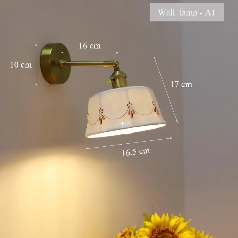 Pull-Chain Ceramic Shade Wall Sconce