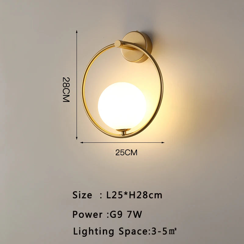 Glass Globe Geometric Wall Sconce