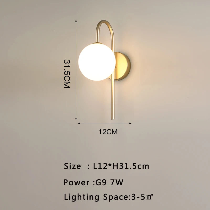 Glass Globe Geometric Wall Sconce